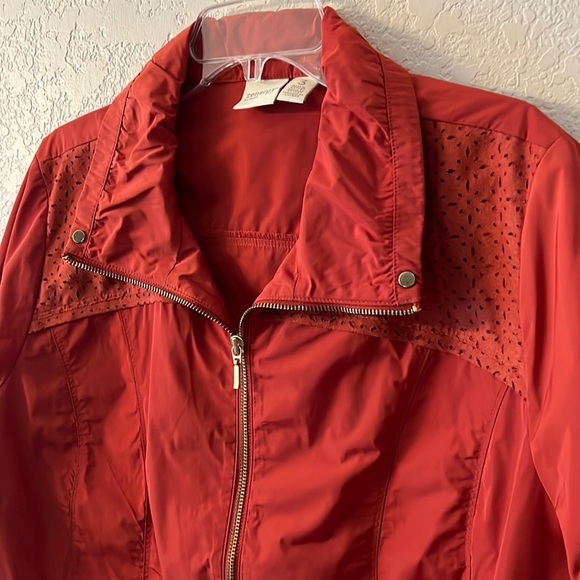 Chico’s Zenergy Finley Suede Detail Jacket Wind Breaker. Rust Orange XL - Picture 4 of 10
